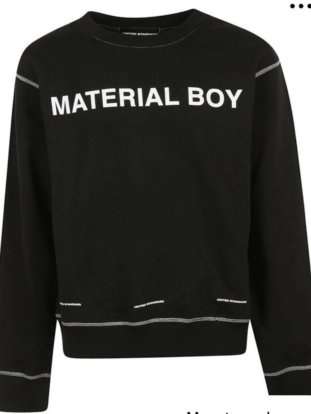 United Standard Material Boy Black Crewneck Sweatshirt Size XL P2P 26 - Picture 9 of 9